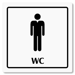 WC muži, 100x100mm, bílá, Arizona